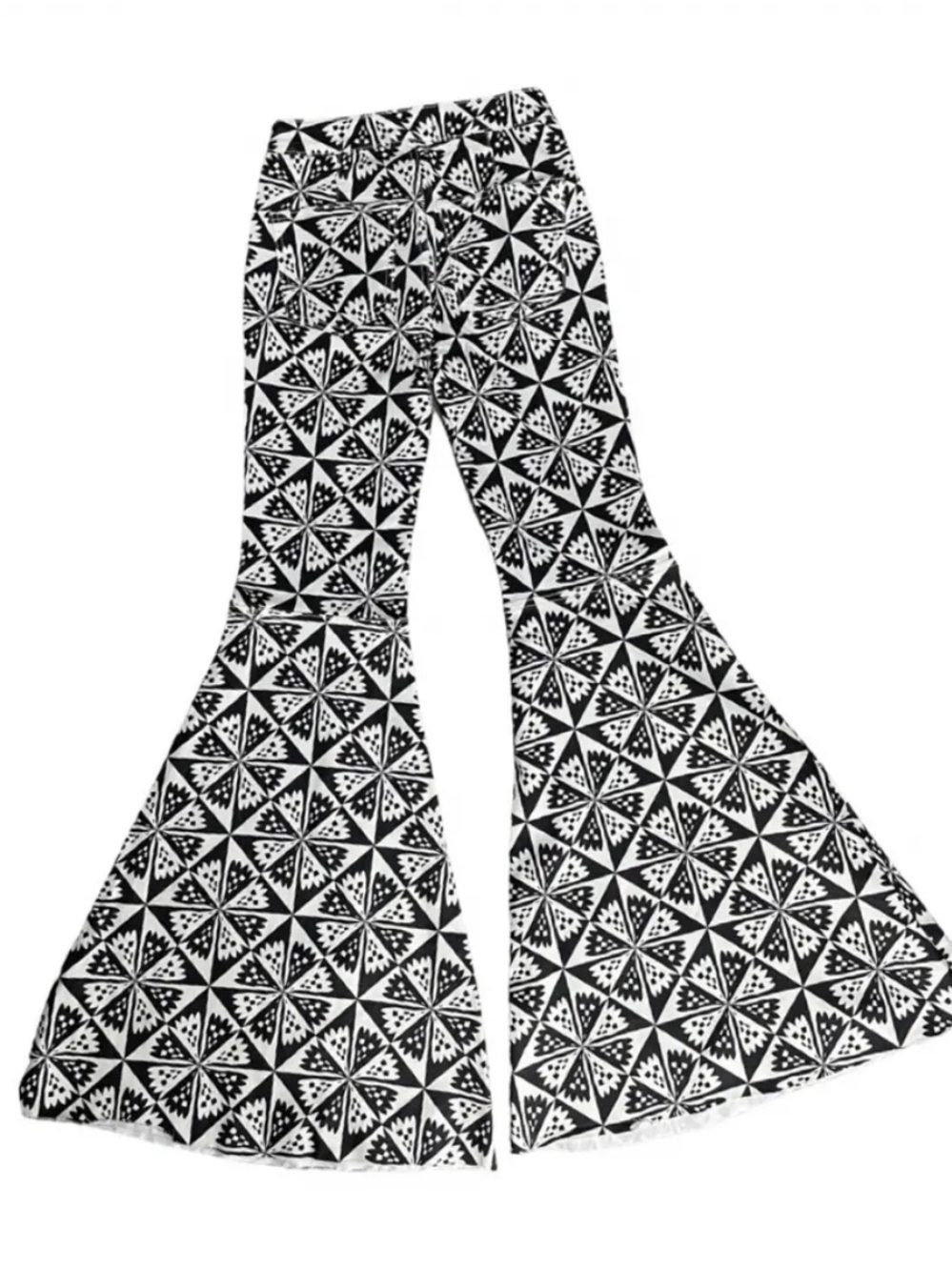 Free People Just Float On Printed Bell Bottom Jeans NWT Retro Flare 27 - Picture 5 of 8